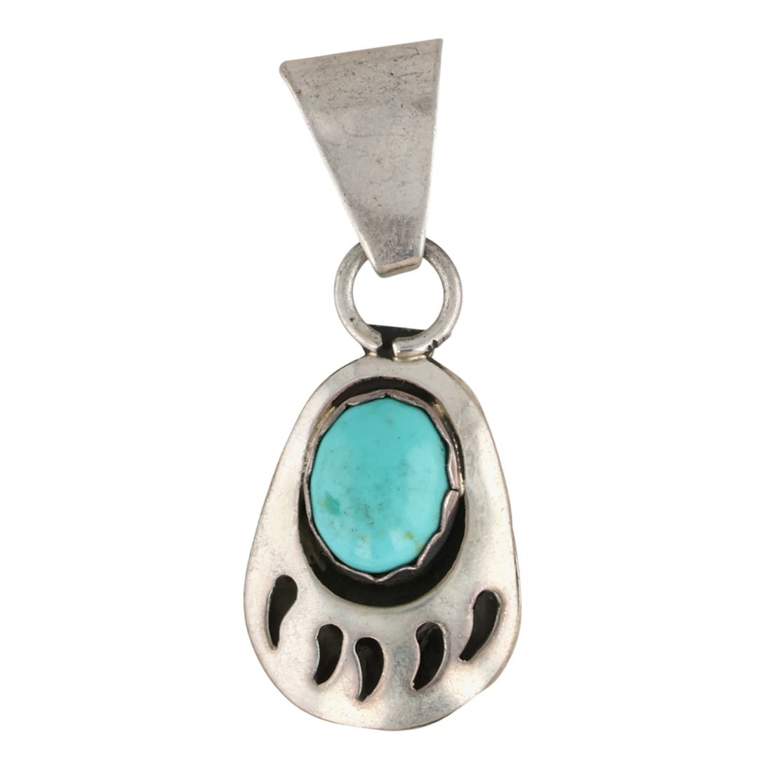 Sensa Eustace Zuni Sterling Turquoise Bear Paw Pendant: Sensa Eustace Zuni Sterling Turquoise Bear Paw Pendant / 2.5g