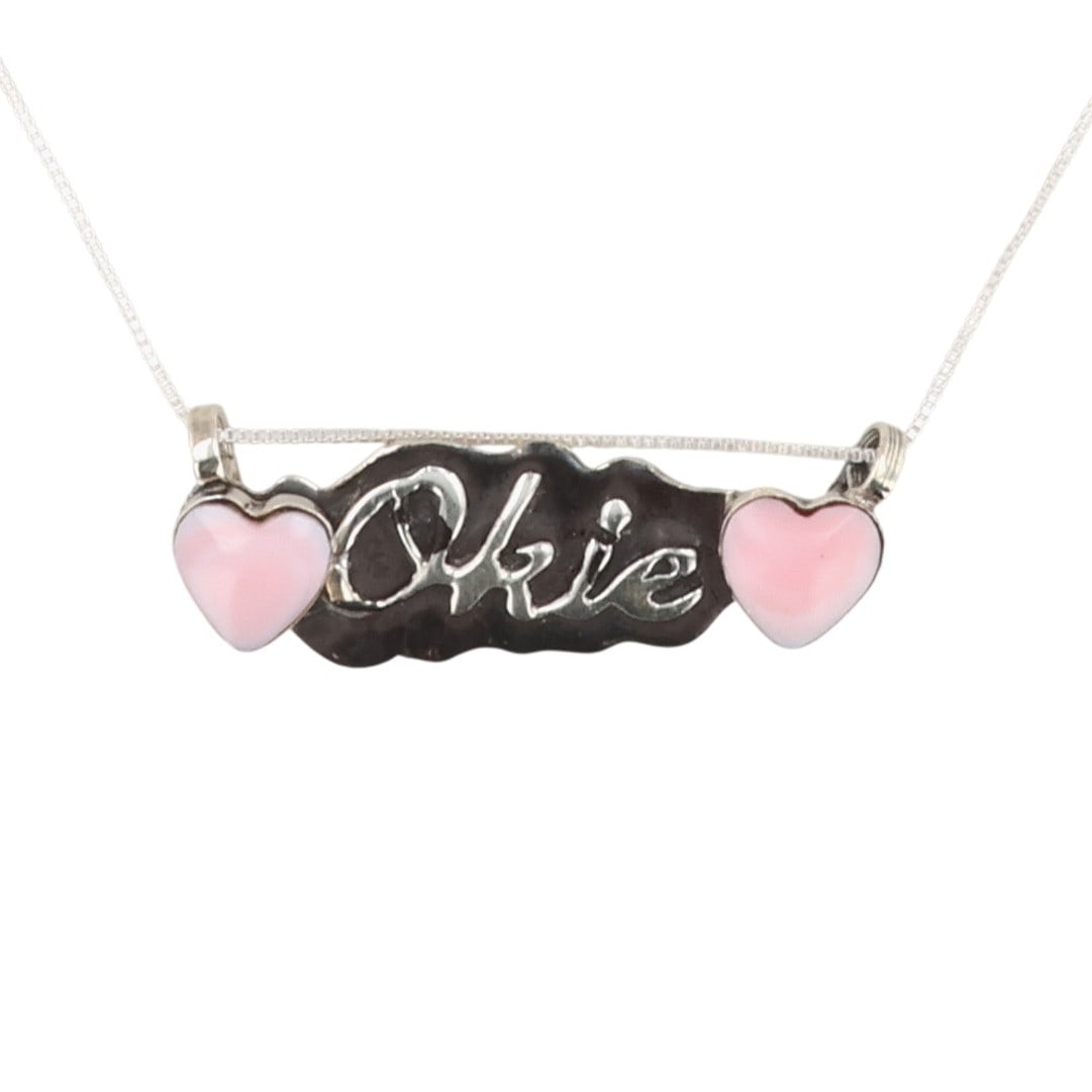 Myra Benally Navajo Sterling Pink Conch Okie Necklace (1 of 6)