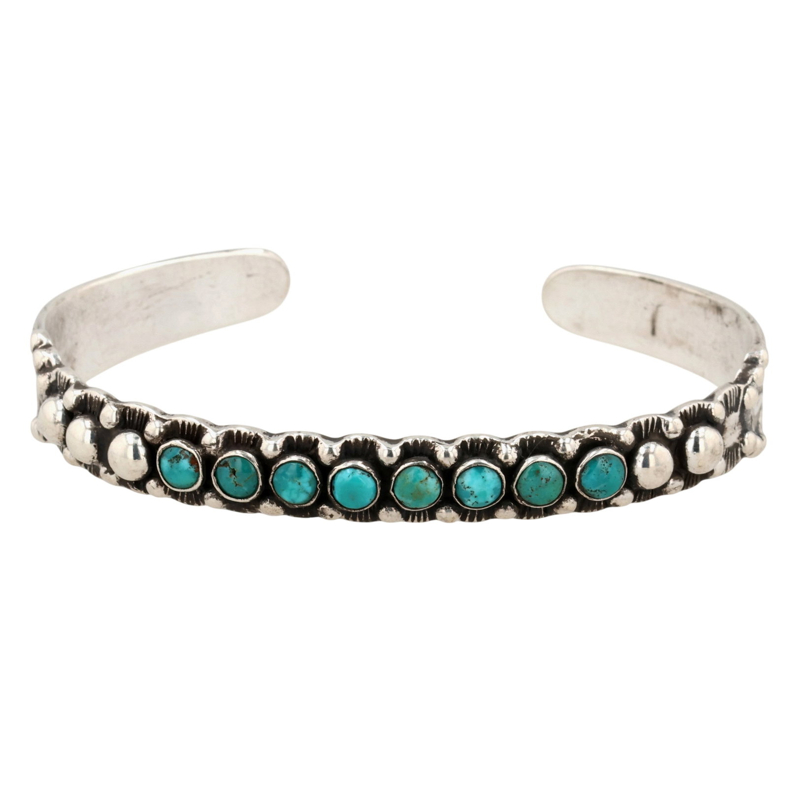 Vintage Navajo Sterling Turquoise Cuff Bracelet: Vintage Navajo Sterling Turquoise Cuff Bracelet / 17g
