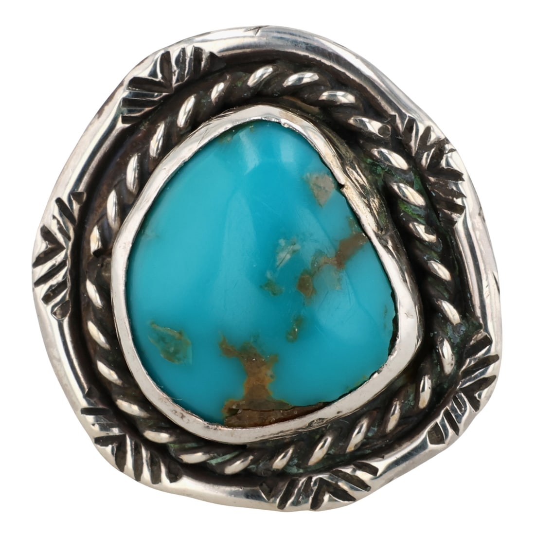 Navajo Sterling Turquoise Ring Sz 7: Navajo Sterling Turquoise Ring Sz 7 / 6g