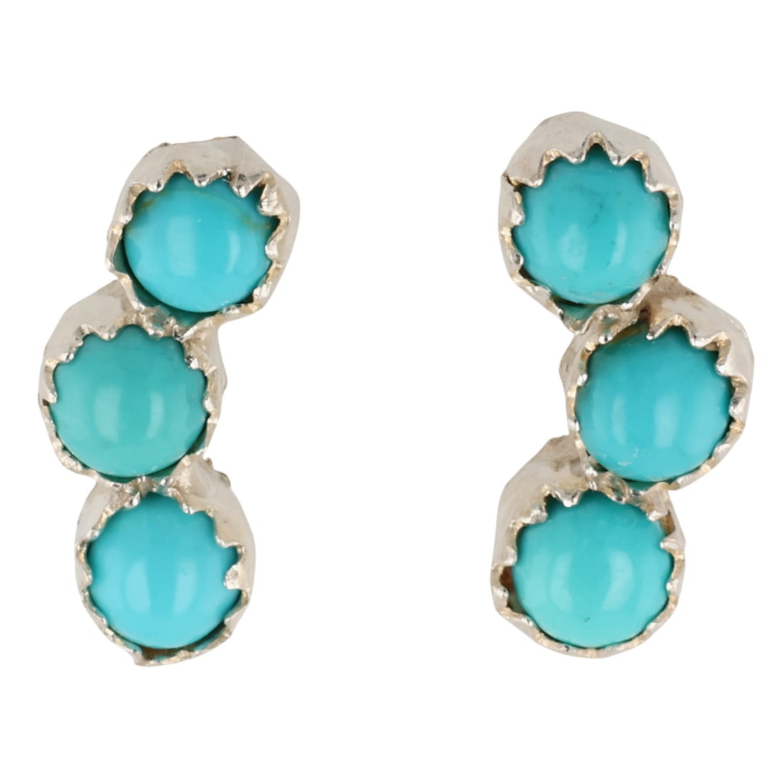Janice Spencer Zuni Sterling Kingman Turquoise Earrings (1 of 3)