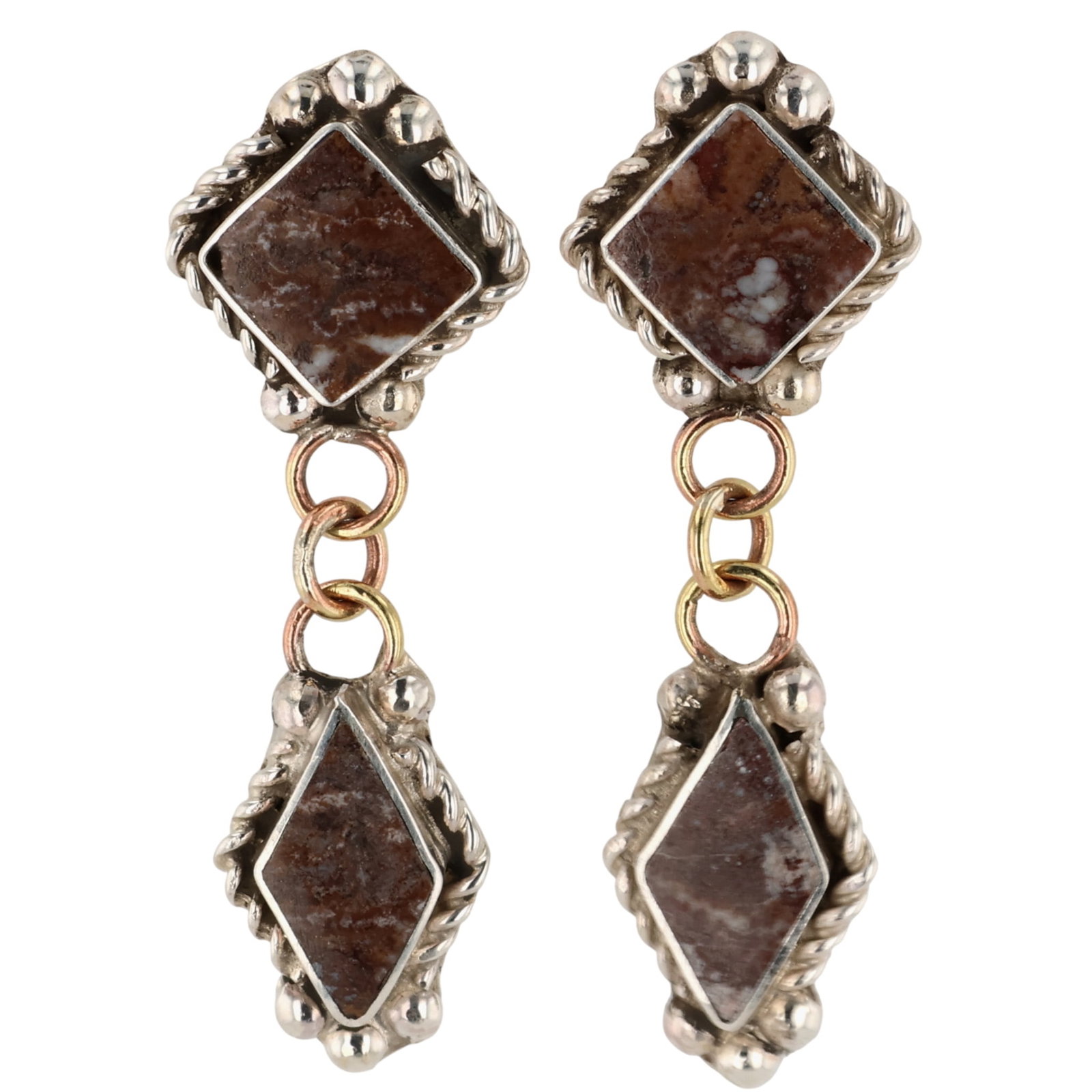 Raquel Booqua Zuni Sterling Wild Horse Magnesite Earrings (1 of 4)