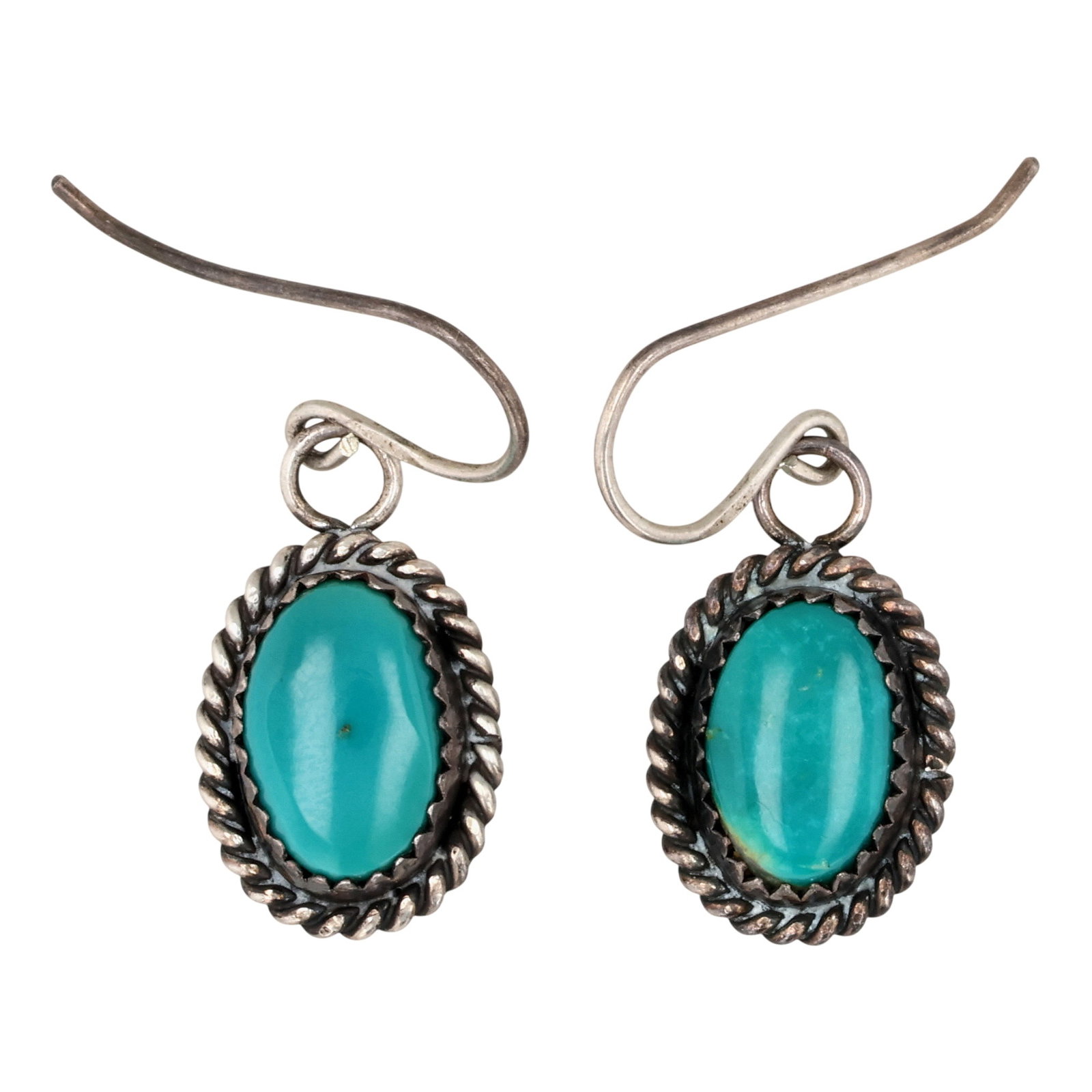 Southwest Sterling Turquoise Earrings: Southwest Sterling Turquoise Earrings / 4g