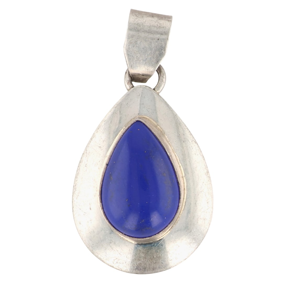 Signed Navajo Sterling Lapis Lazuli Pendant (1 of 4)