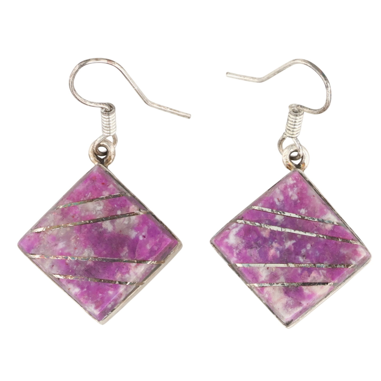 Sheryl Martinez Navajo Sterling Inlay Earrings (1 of 4)