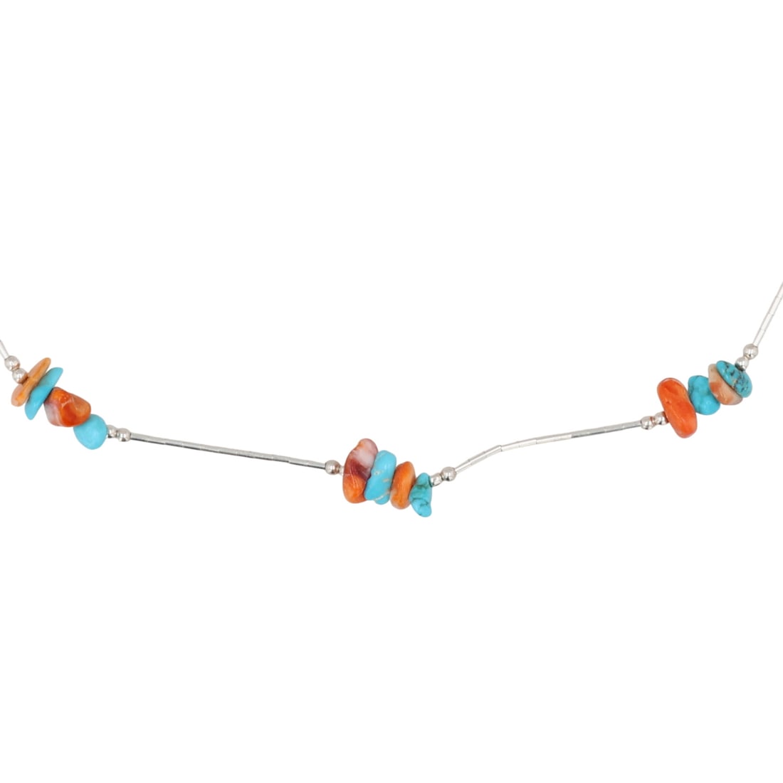 Southwest Sterling Liquid Silver Spiny Oyster Turquoise Necklace (1 of 5)