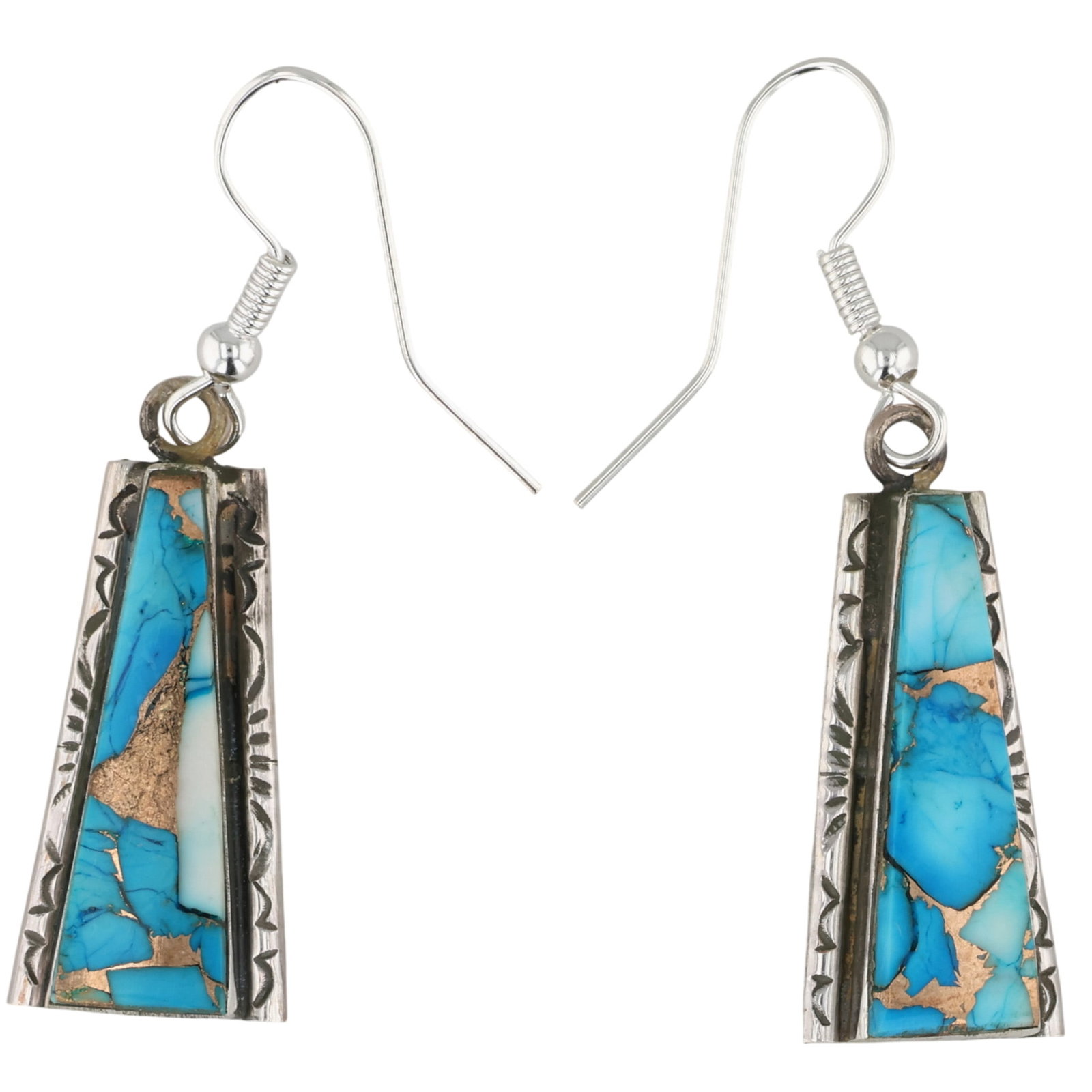 Steve Francisco Navajo Sterling Ice Blue Dahlia Earrings: Steve Francisco Navajo Sterling Ice Blue Dahlia Earrings / 6g