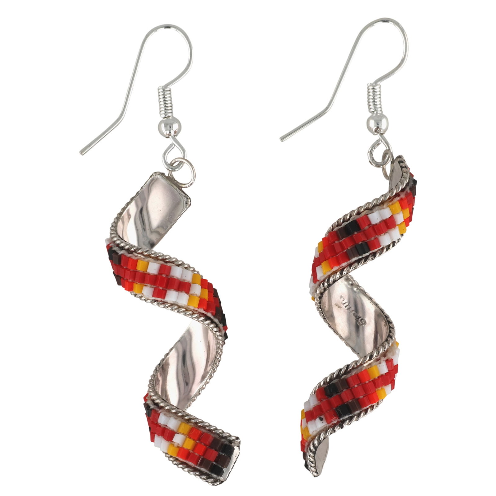 Lucille Romone Navajo Sterling Microbead Spiral Earrings (1 of 4)