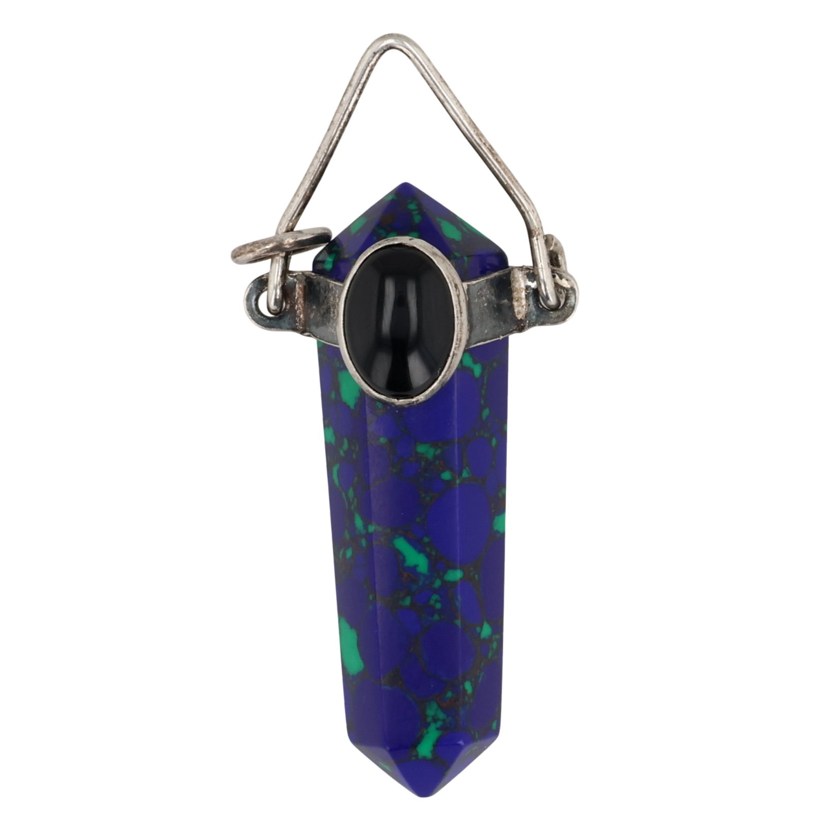 Sterling Azurite and Onyx Pendant (1 of 3)