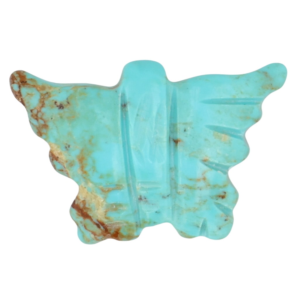 Award Winning Artist Stacey Turpen Navajo Turquoise Butterfly Fetish Carving (1 of 3)