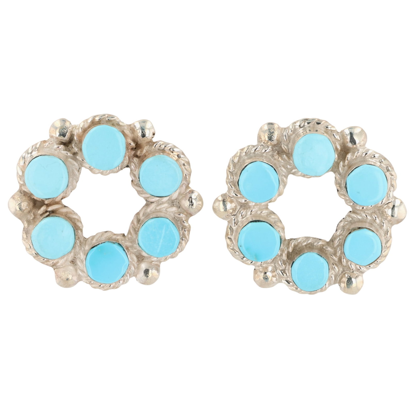 Janice Lalio Zuni Sterling Turquoise Earrings (1 of 4)