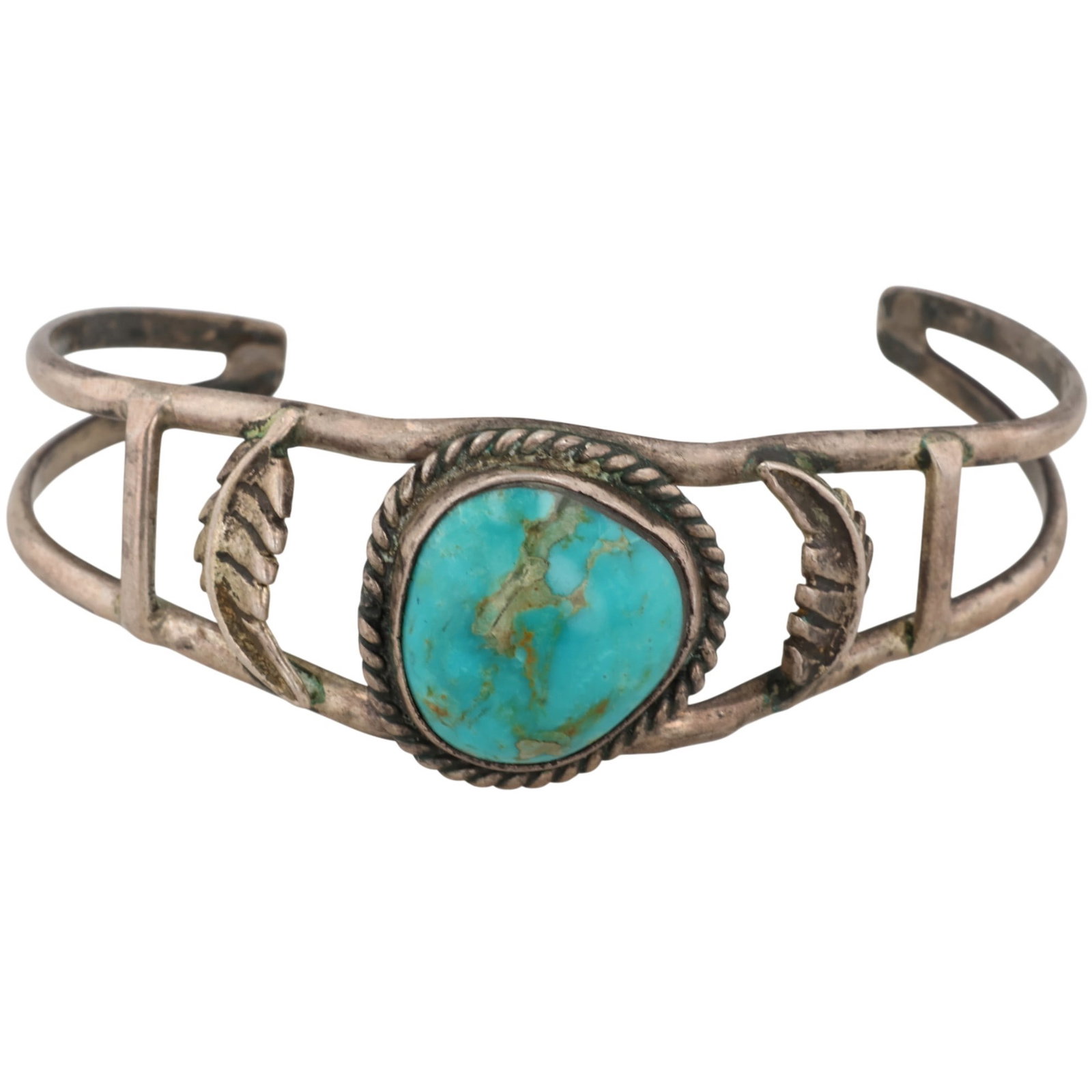 Navajo Sterling Turquoise Cuff Bracelet: Navajo Sterling Turquoise Cuff Bracelet / 12g