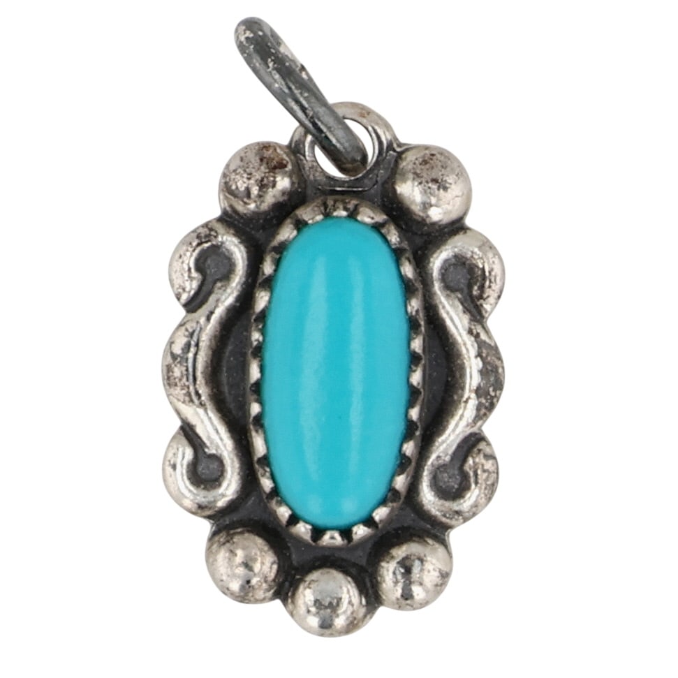 Southwest Sterling Turquoise Pendant: Southwest Sterling Turquoise Pendant / 1g