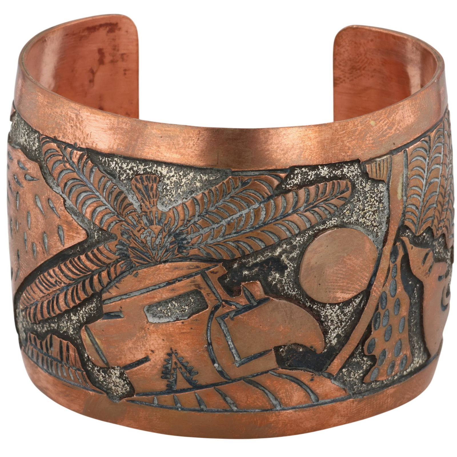 Elaine Becenti Navajo Copper Storyteller Cuff Bracelet (1 of 7)