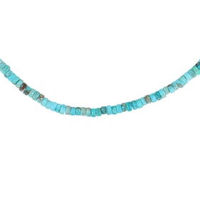 Southwest Sterling Kingman Turquoise Bead Necklace