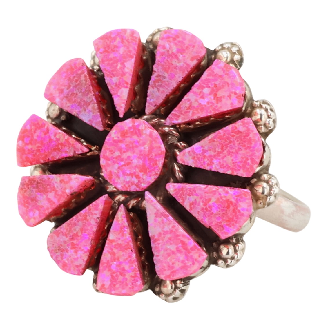 Delbert & Melinda Chavez Zuni Sterling Opal Ring Sz 7 (1 of 7)