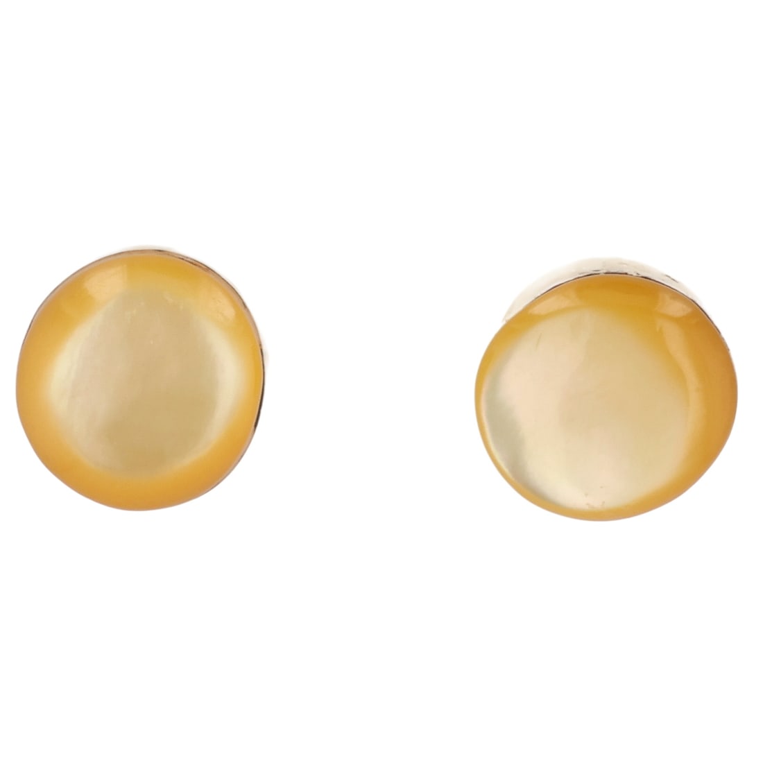 Richard & Trista Siow Zuni Sterling Mother of Pearl Earrings: Richard & Trista Siow Zuni Sterling Mother of Pearl Earrings / 1g / Unsigned. Artist attribution based on accompanying tag.