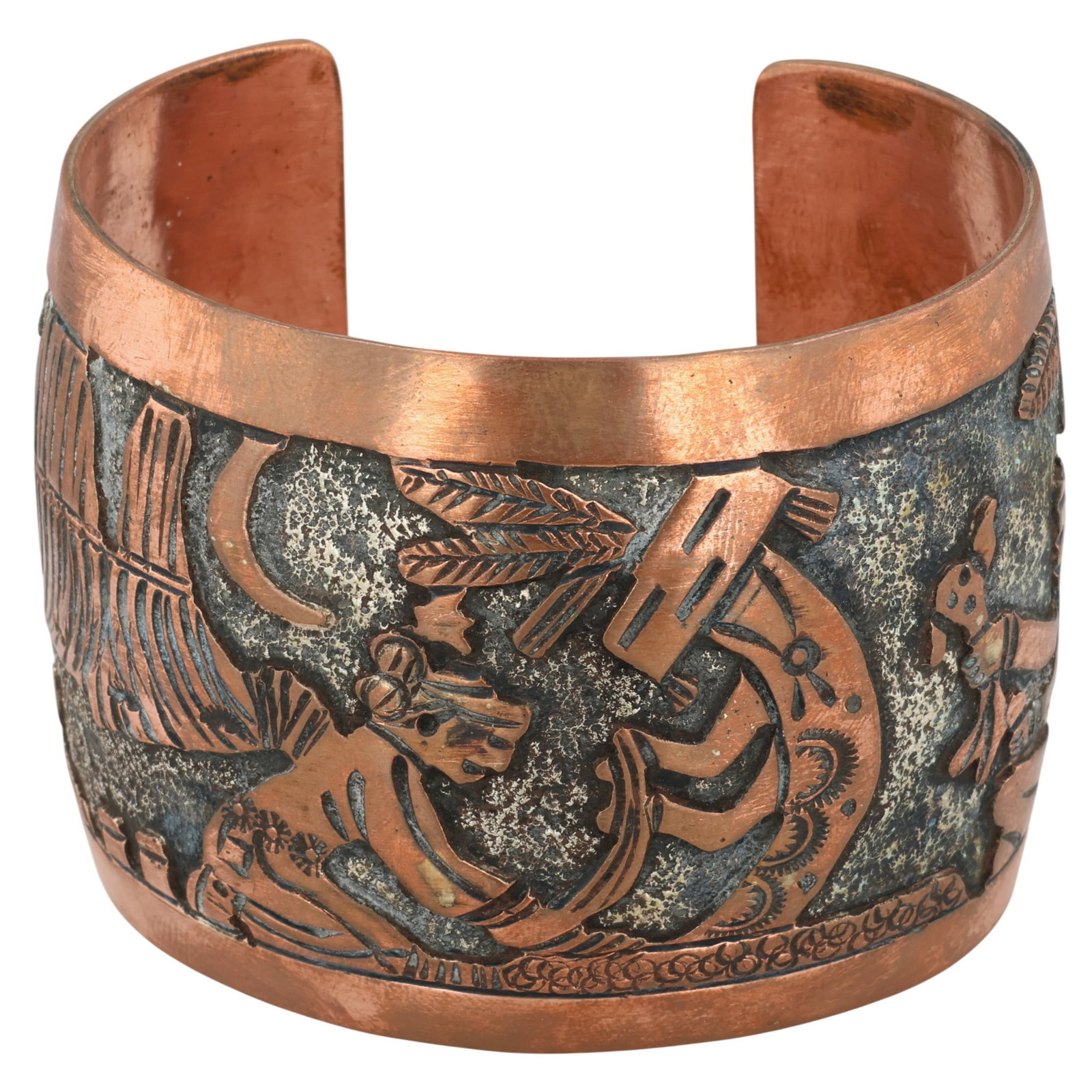 Elaine Becenti Navajo Copper Storyteller Cuff Bracelet (1 of 7)