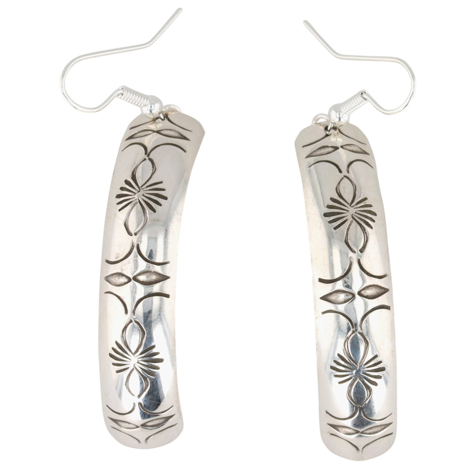 Nova Ashley Navajo Sterling Stamped Earrings: Nova Ashley Navajo Sterling Stamped Earrings / 6g