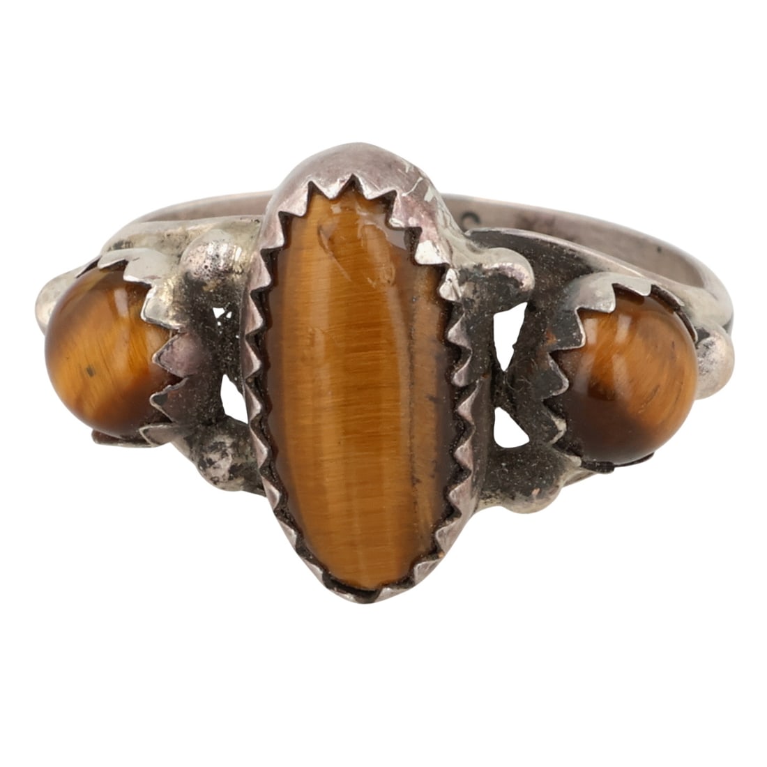 Navajo Sterling Tiger's Eye Ring Sz 5.25: Navajo Sterling Tiger's Eye Ring Sz 5.25 / 2g