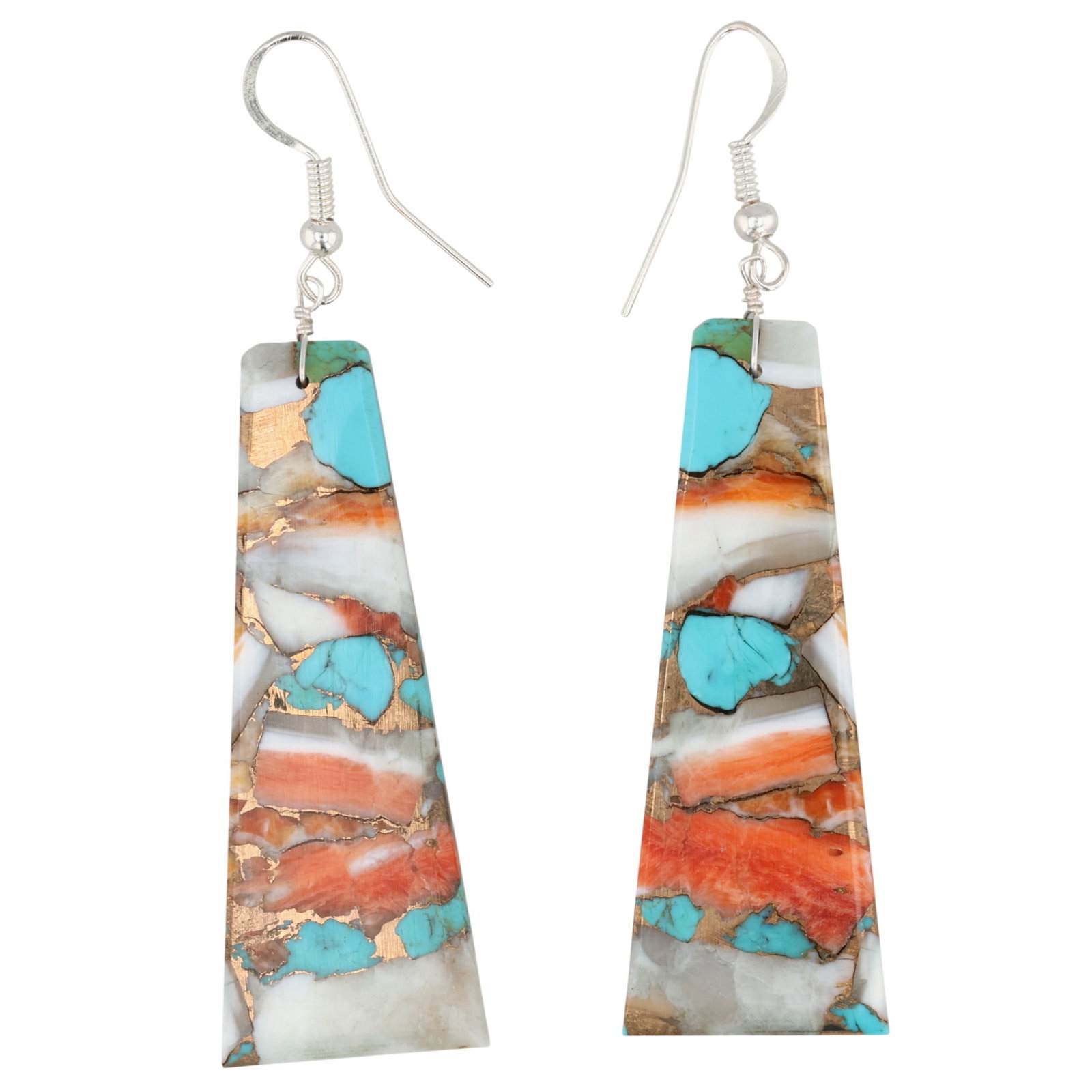 Jameson Pete Navajo Sterling Dahlia Slab Earrings (1 of 3)