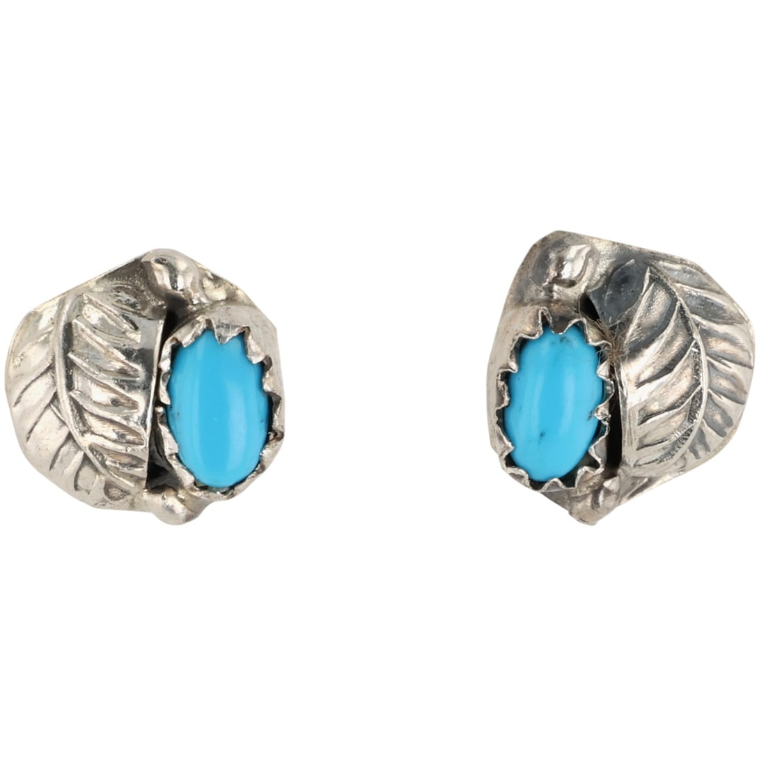 Roselene Joe Navajo Sterling Turquoise Earrings: Roselene Joe Navajo Sterling Turquoise Earrings / 1g / Unsigned. Artist attribution based on accompanying tag.