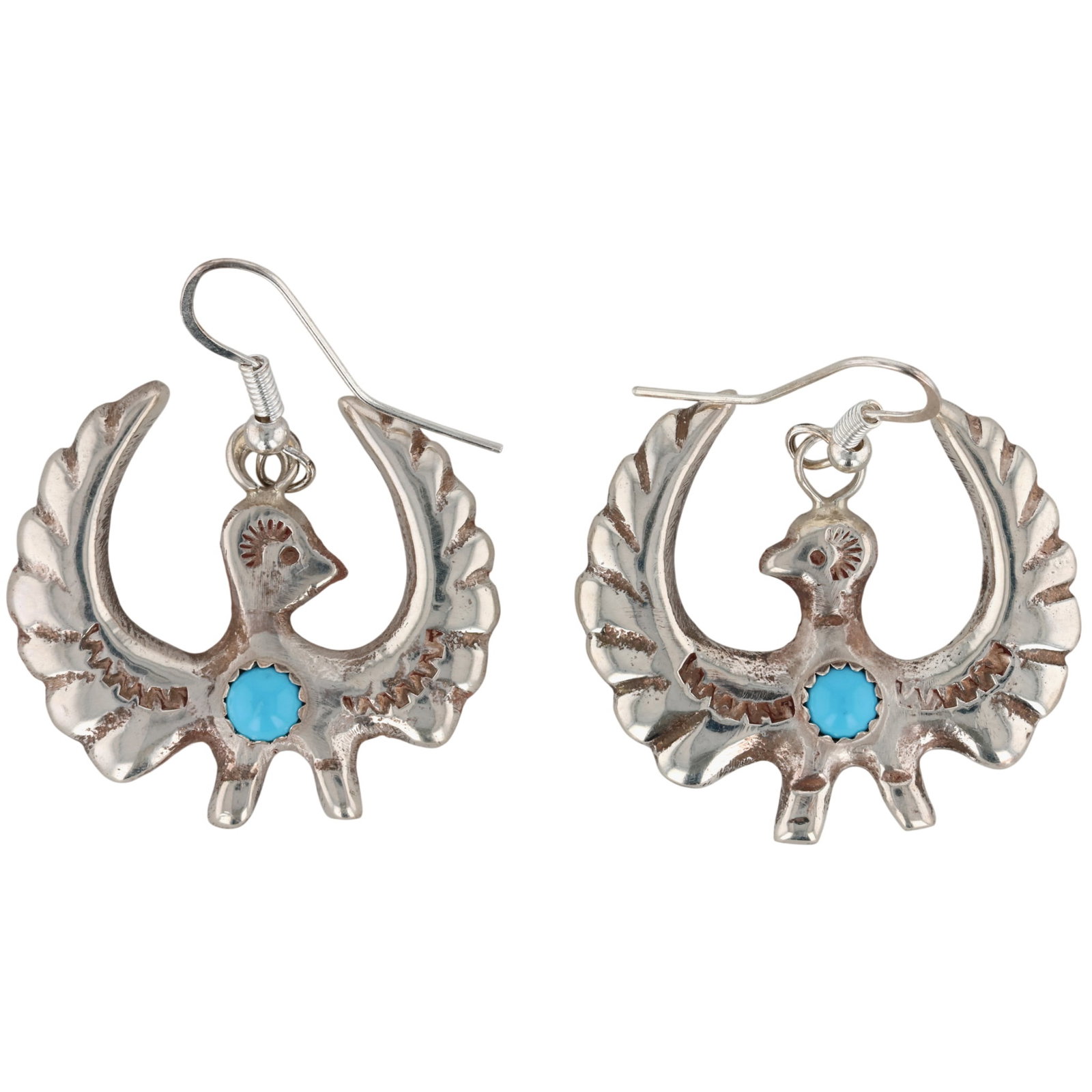 Rose Tsosie Navajo Sterling Turquoise Thunderbird Earrings (1 of 5)