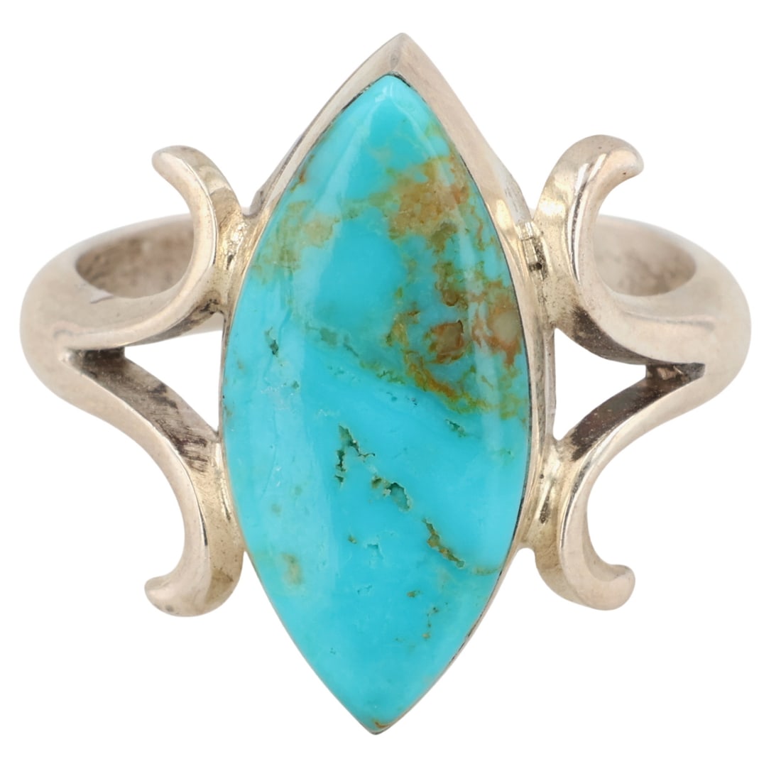 Navajo Sterling Turquoise Ring Sz 7: Navajo Sterling Turquoise Ring Sz 7 / 5g