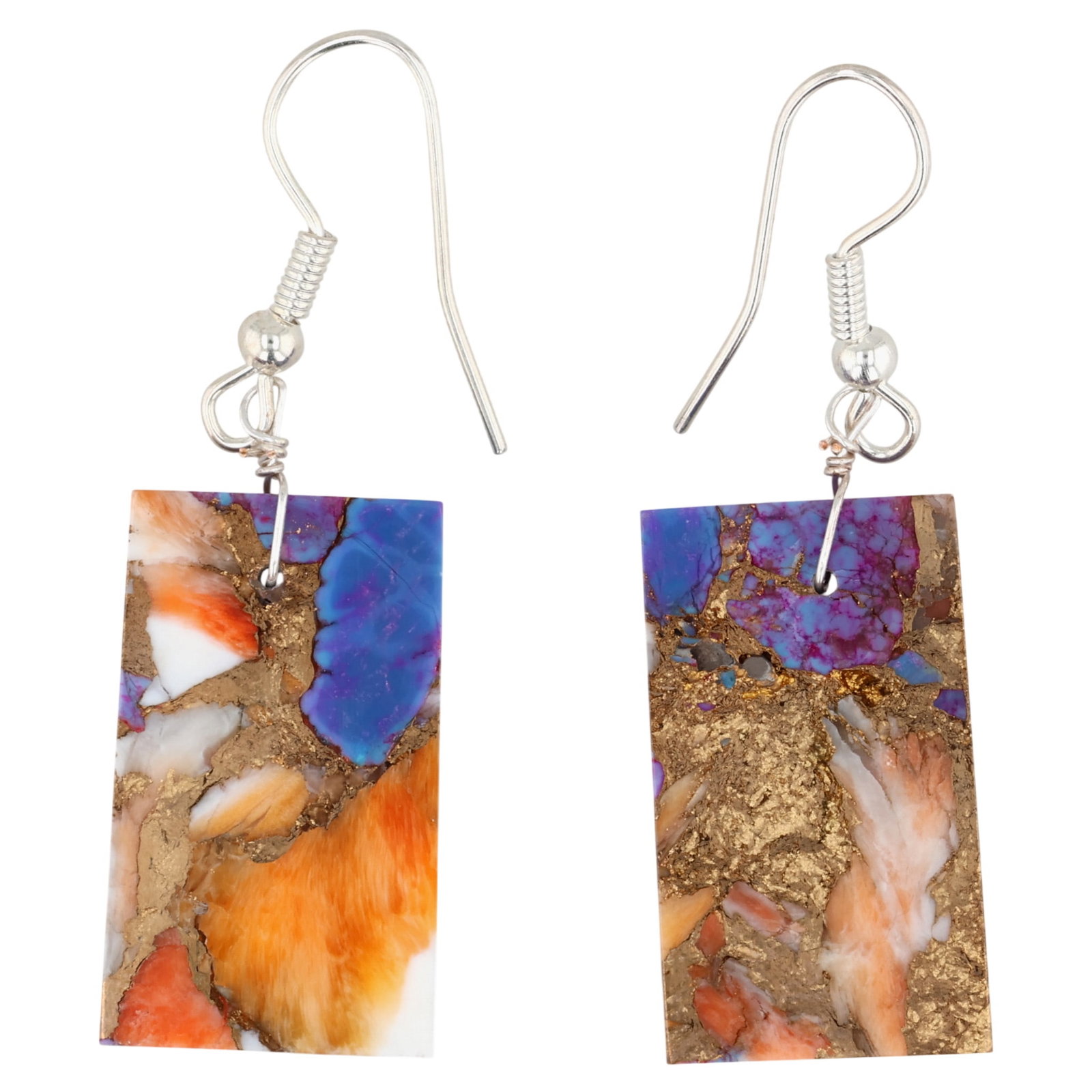 Jameson Pete Navajo Sterling Dahlia Slab Earrings: Jameson Pete Navajo Sterling Dahlia Slab Earrings / 6g / Unsigned. Artist attribution based on accompanying tag.