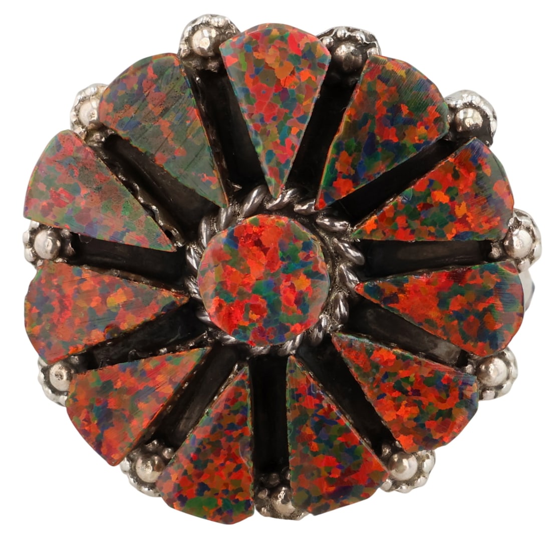 Delbert & Melinda Chavez Zuni Sterling Opal Ring Sz 8 (1 of 7)