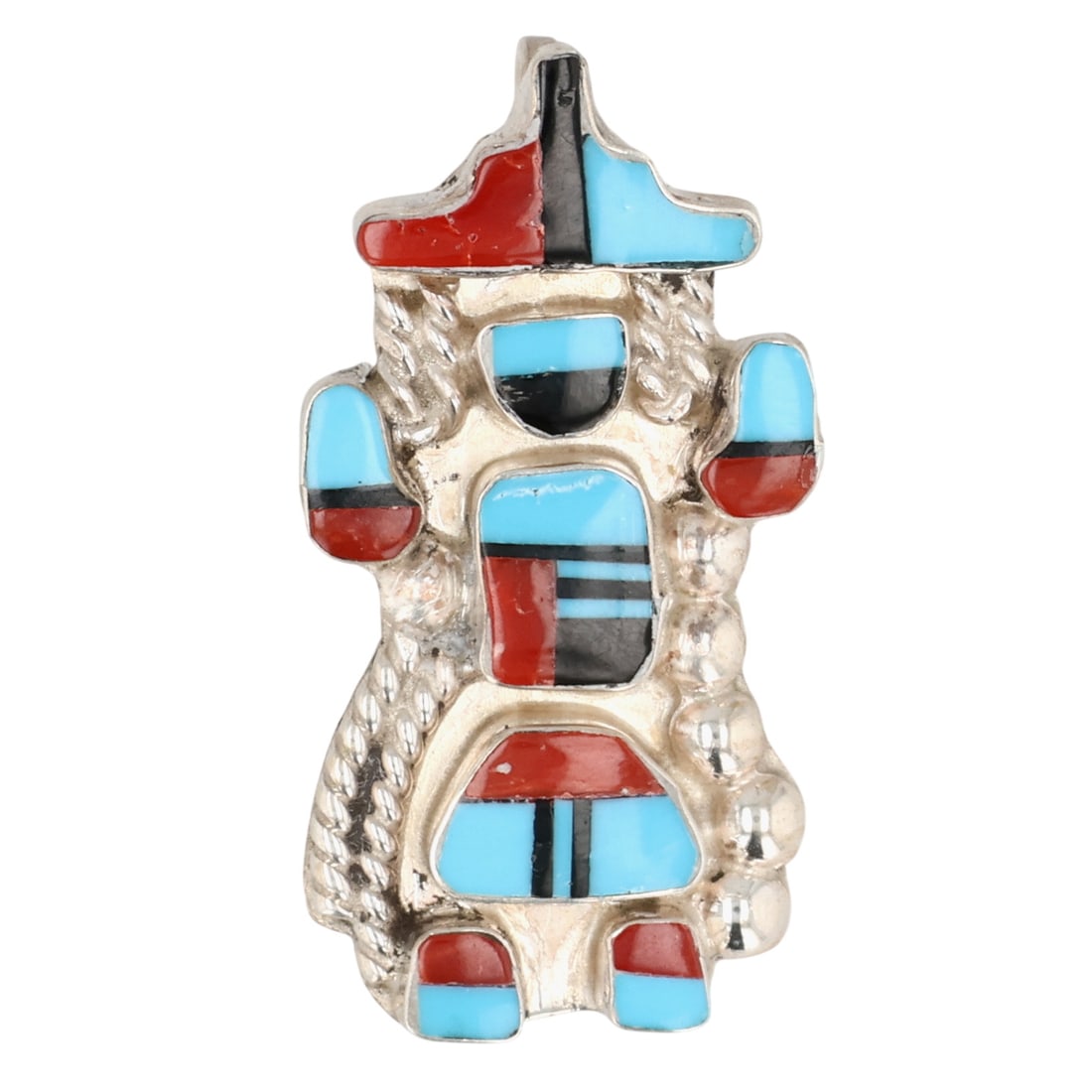 Sally Jack Navajo Sterling Multi-Stone Inlay Rainbow Man Pendant/Brooch (1 of 4)