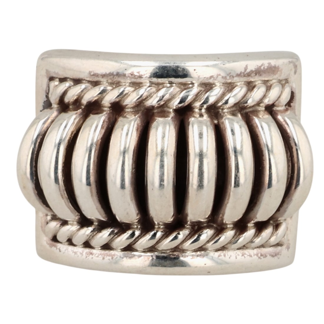 Thomas Charley Navajo Sterling Ribbed Ring Sz 5.75: Thomas Charley Navajo Sterling Ribbed Ring Sz 5.75 / 14.5g