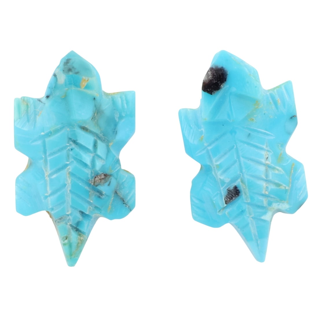 Chris McCabe Navajo Sterling Turquoise Carved Lizard Earrings (1 of 3)