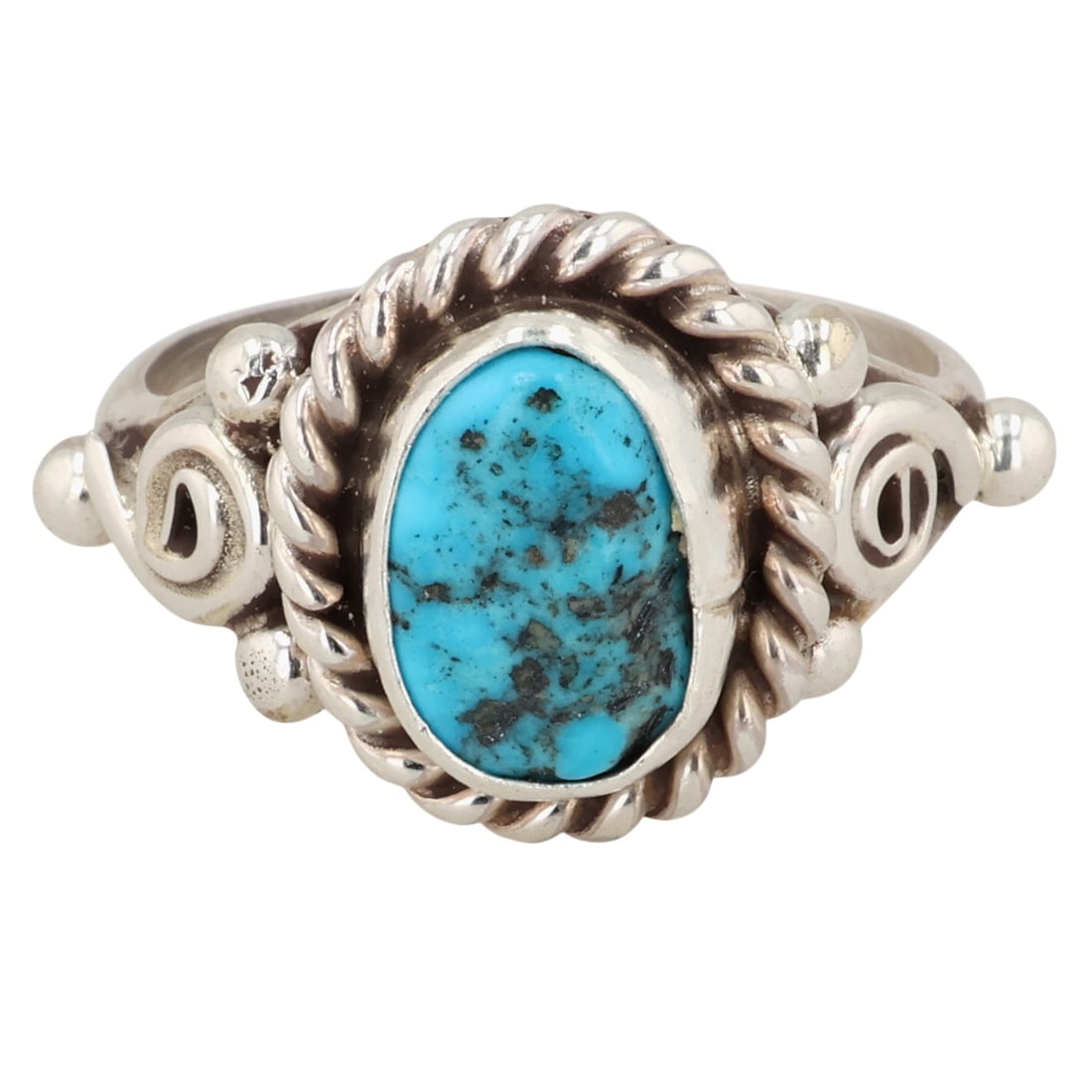 Navajo Sterling Turquoise Ring Sz 7 (1 of 6)
