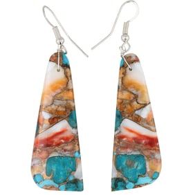 Jameson Pete Navajo Sterling Dahlia Slab Earrings