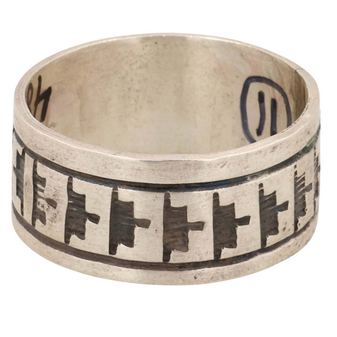 Rick Enriquez Navajo Sterling Stamped Ring Sz 11 (1 of 6)