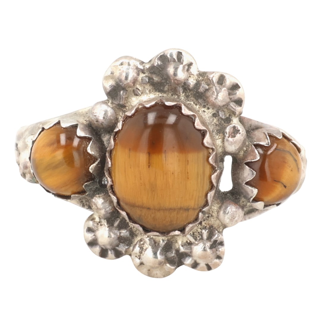 Navajo Sterling Tiger's Eye Ring Sz 7.5: Navajo Sterling Tiger's Eye Ring Sz 7.5 / 3g