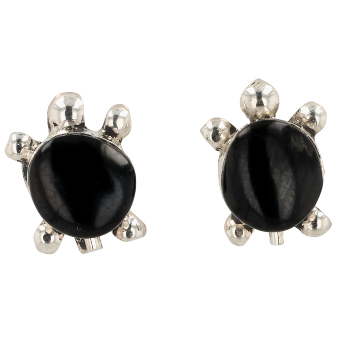 Trista Siow Zuni Sterling Onyx Turtle Earrings (1 of 3)