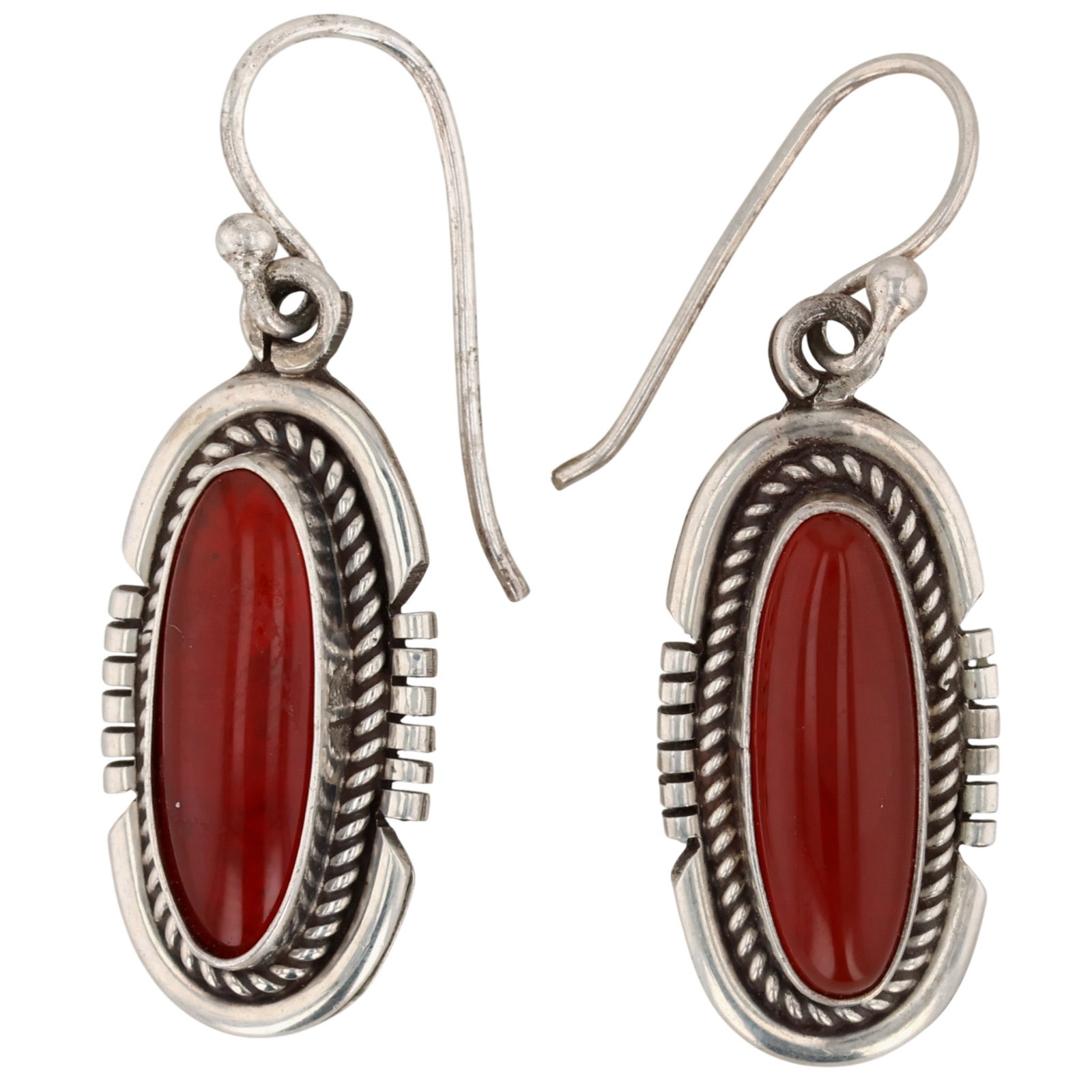 Navajo Sterling Carnelian Earrings (1 of 3)
