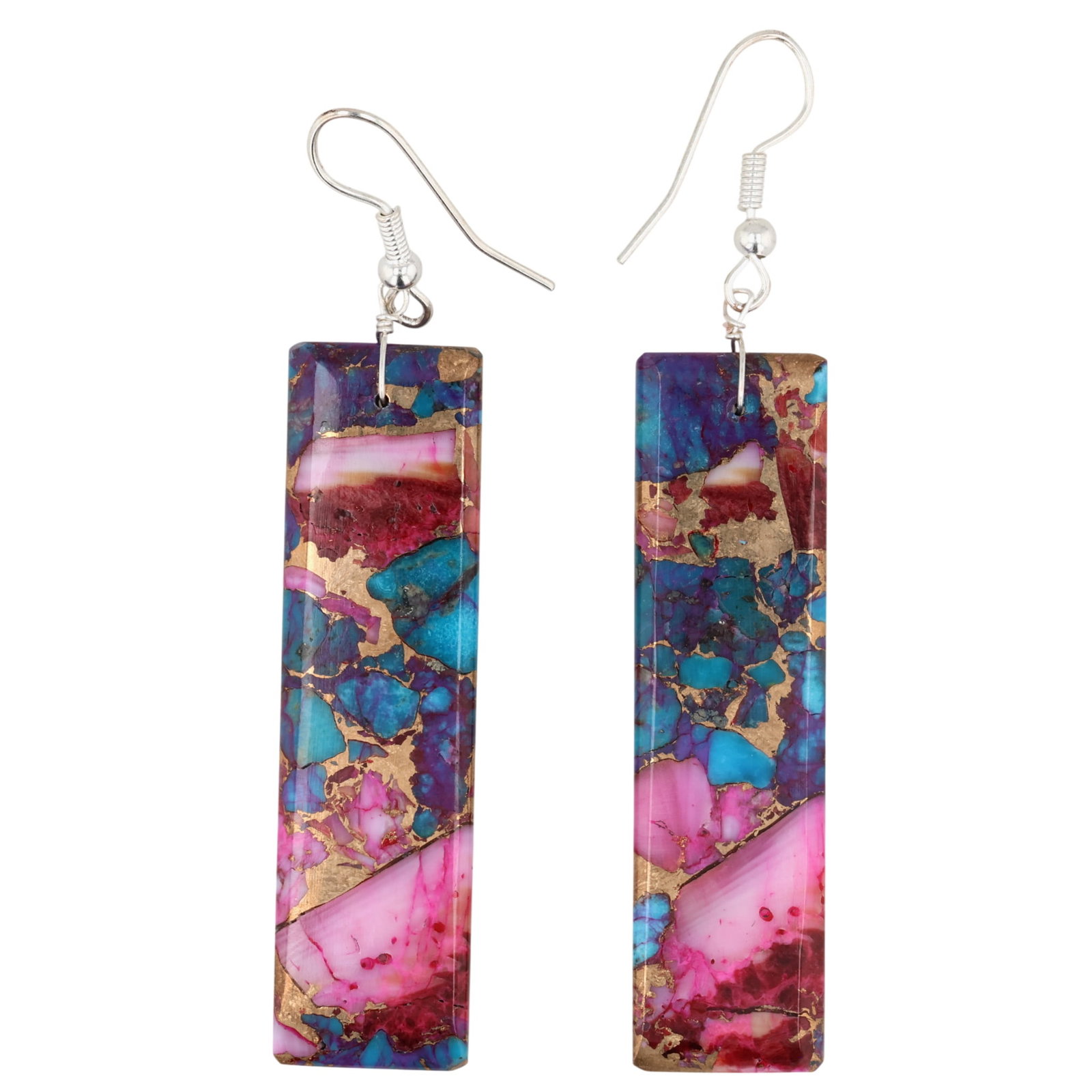 Jameson Pete Navajo Sterling Dahlia Slab Earrings: Jameson Pete Navajo Sterling Dahlia Slab Earrings / 13.5g / Unsigned. Artist attribution based on accompanying tag.