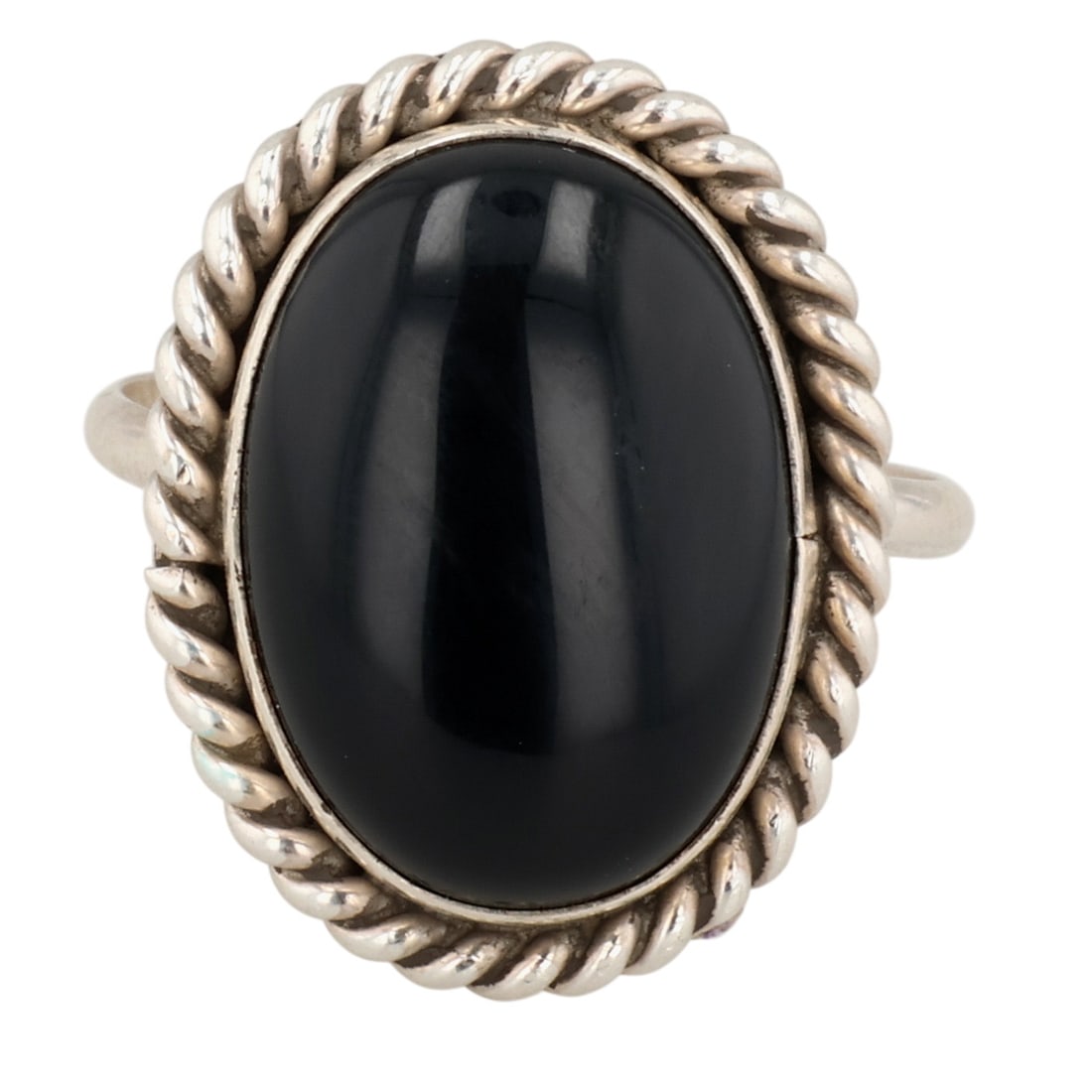 Navajo Sterling Onyx Ring Sz 8.5: Navajo Sterling Onyx Ring Sz 8.5 / 5g
