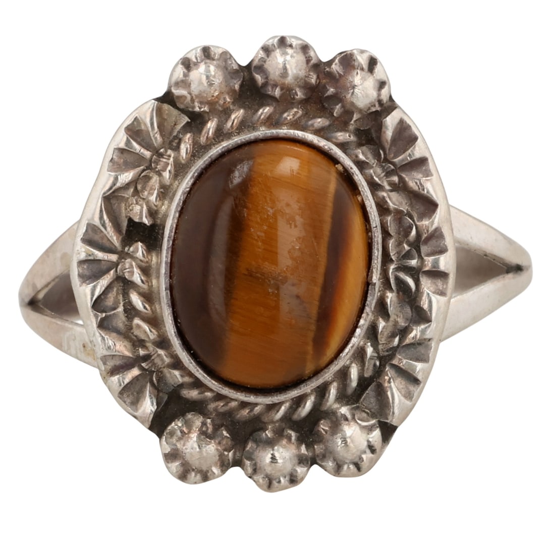 Navajo Sterling Tiger's Eye Ring Sz 7.5: Navajo Sterling Tiger's Eye Ring Sz 7.5 / 3.5g