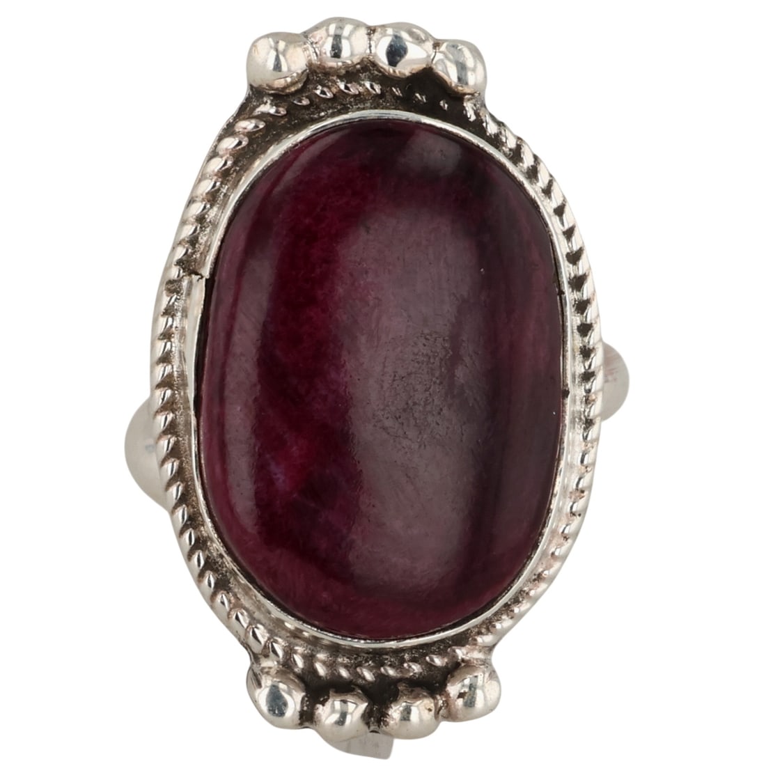 Marcella James Navajo Sterling Purple Spiny Oyster Adjustable Ring (1 of 7)