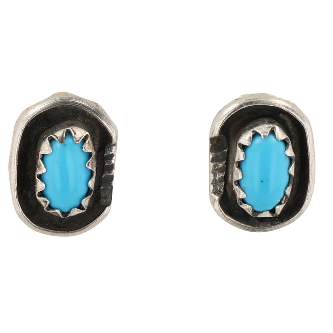 Roselene Joe Navajo Sterling Turquoise Earrings: Roselene Joe Navajo Sterling Turquoise Earrings / 1g / Unsigned. Artist attribution based on accompanying tag.