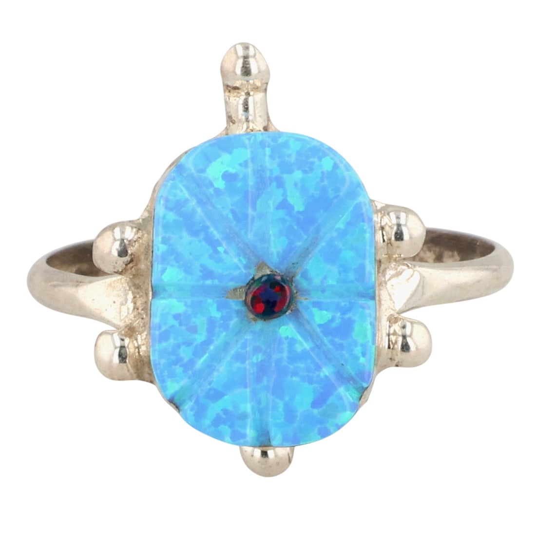 Zuni Sterling Opal Turtle Ring Sz 6 (1 of 5)