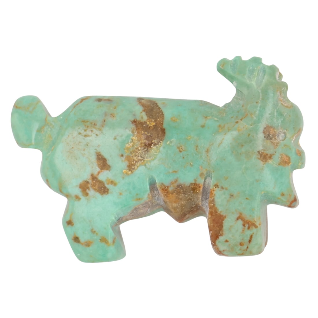 Award Winning Artist Stacey Turpen Navajo Turquoise Animal Fetish Carving: Award Winning Artist Stacey Turpen Navajo Turquoise Animal (Goat? Bison?) Fetish Carving / 3.5g / Unsigned. Item Purchased directly from artist