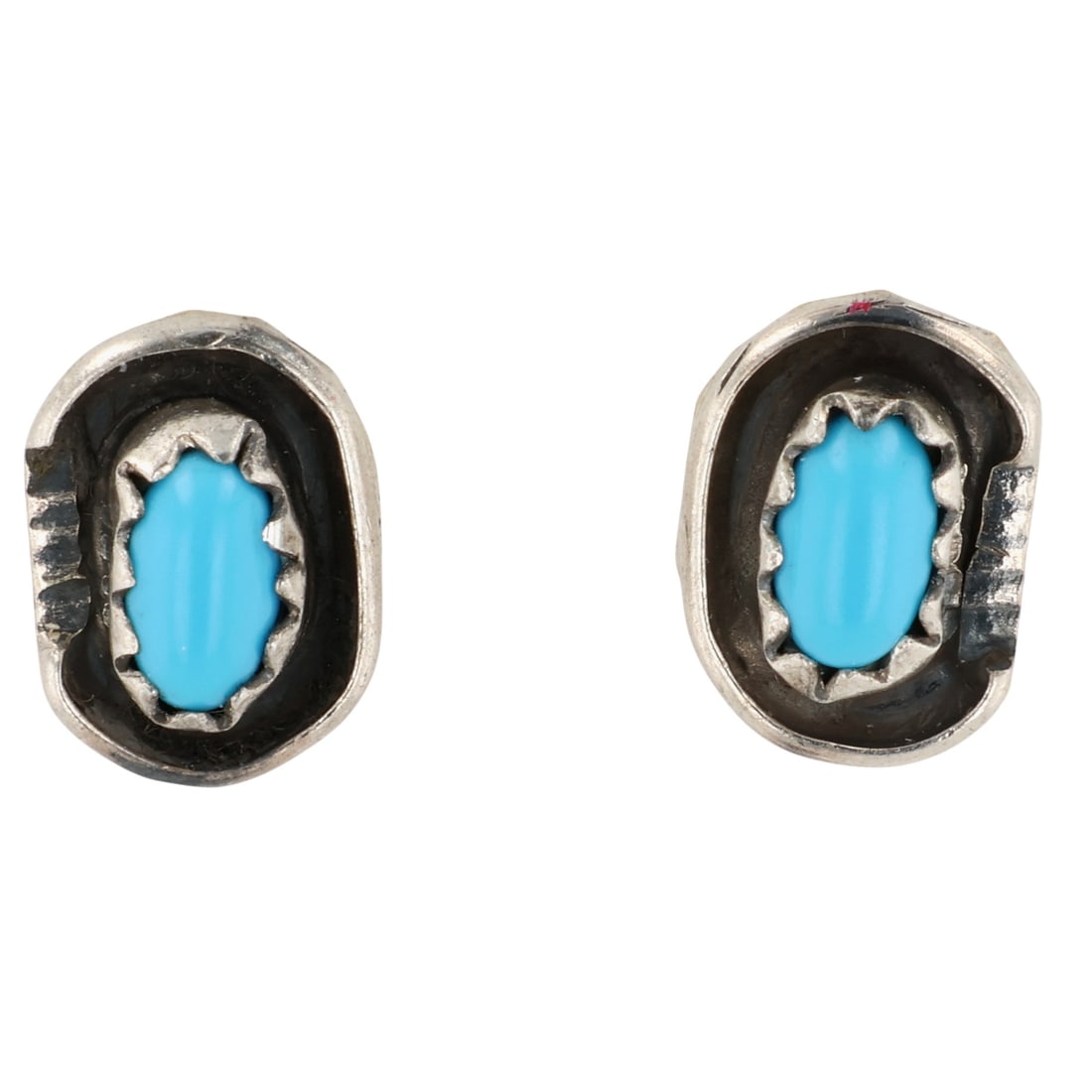Roselene Joe Navajo Sterling Turquoise Earrings: Roselene Joe Navajo Sterling Turquoise Earrings / 1g / Unsigned. Artist attribution based on accompanying tag.