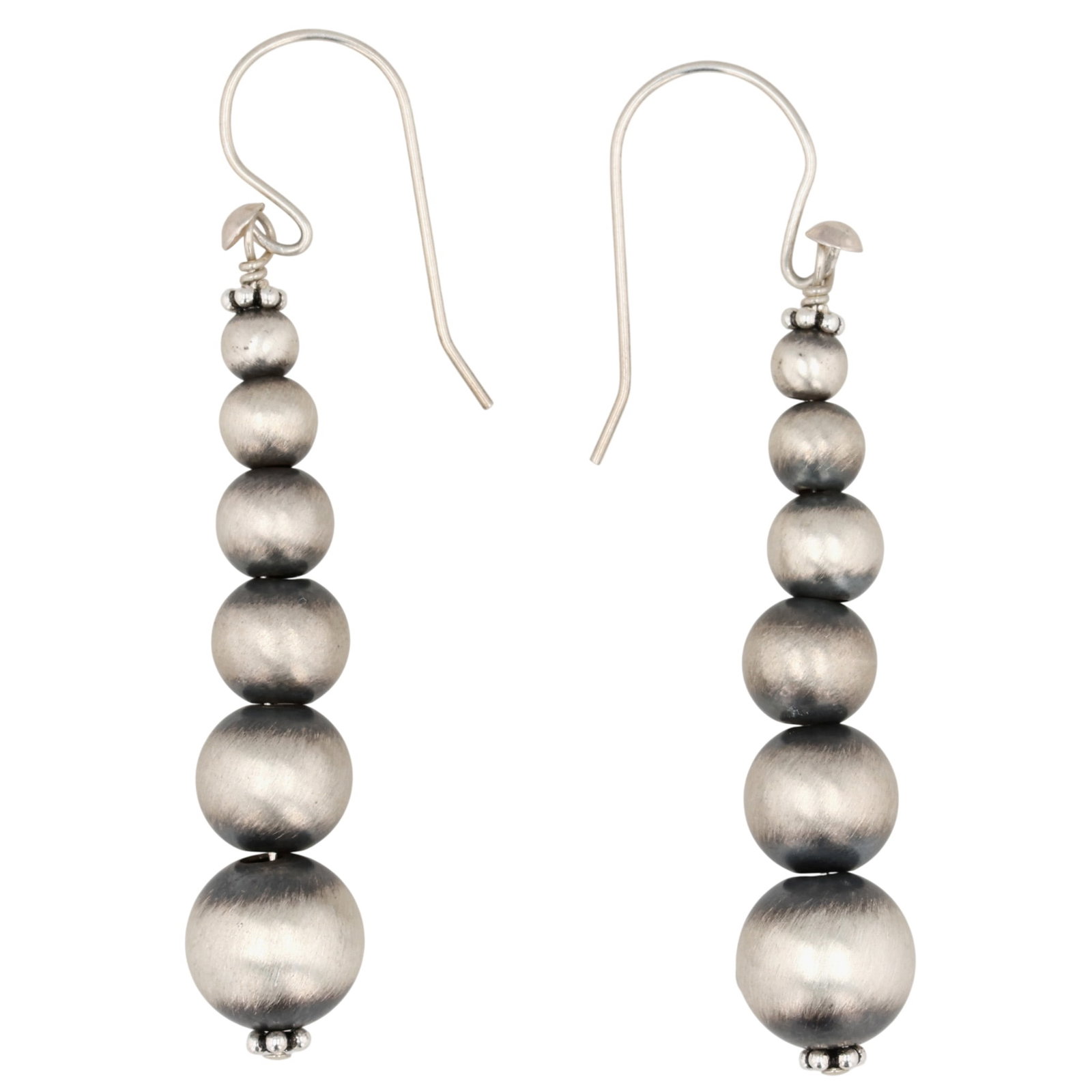 Southwest Sterling Oxidized Bead Earrings: Southwest Sterling Oxidized Bead Earrings / 4g