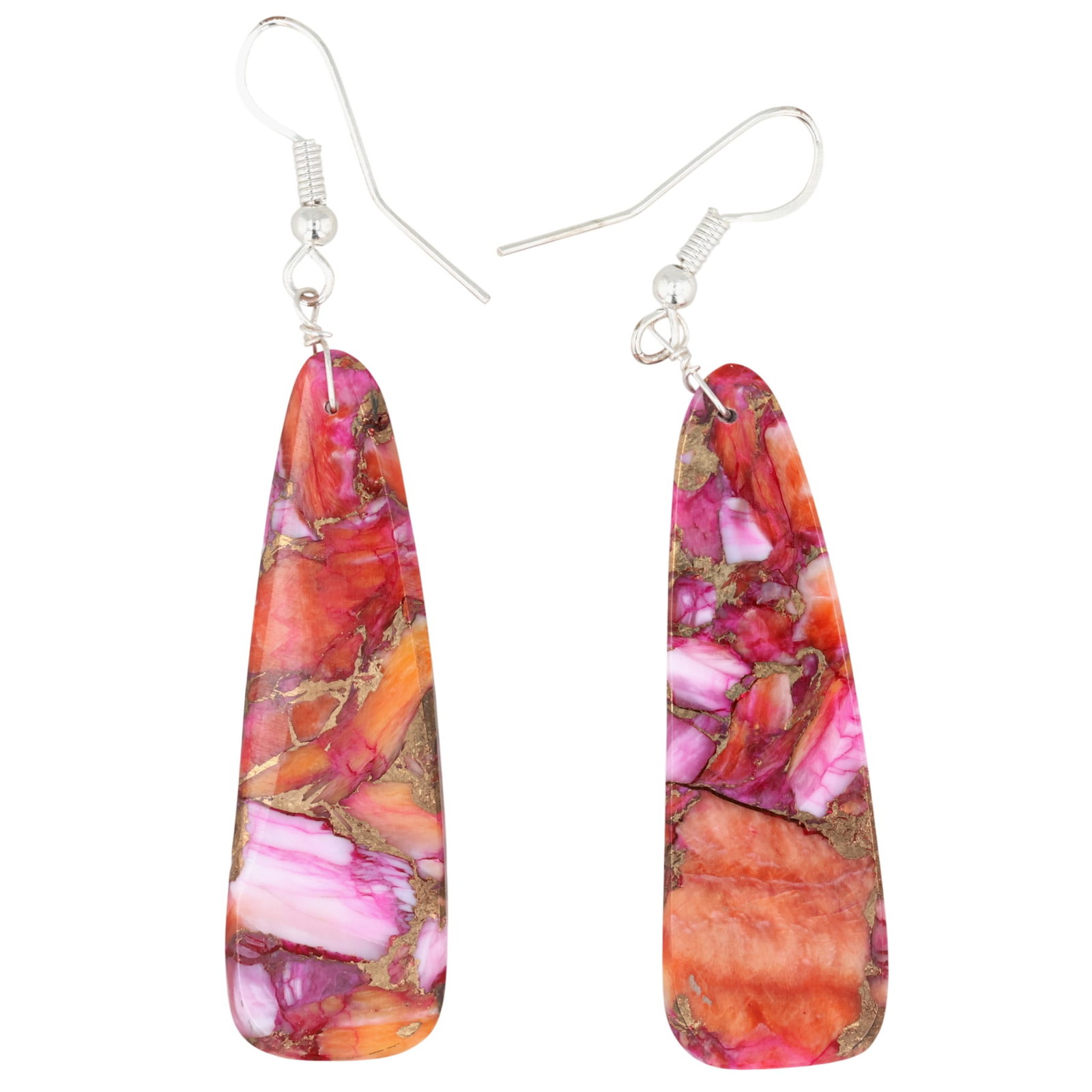 Jameson Pete Navajo Sterling Rose Dahlia Slab Earrings: Jameson Pete Navajo Sterling Rose Dahlia Slab Earrings / 8.5g / Unsigned. Artist attribution based on accompanying tag.