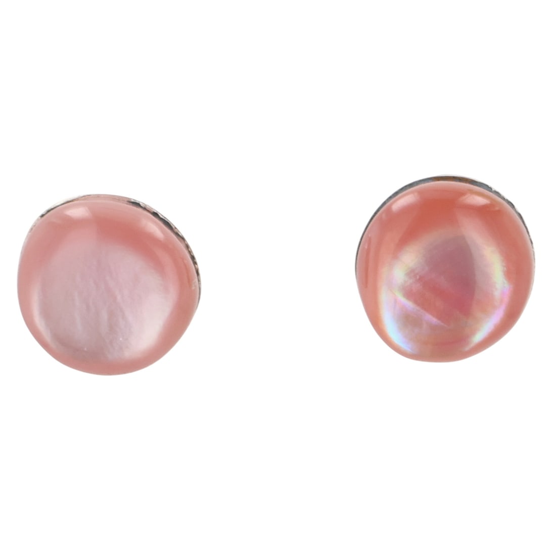 Trista Siow Zuni Sterling Mother of Pearl Earrings: Trista Siow Zuni Sterling Mother of Pearl Earrings / 1g / Unsigned. Artist attribution based on accompanying tag.